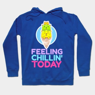 Feeling Chillin' Today_Cats Ice Cream_Blue Hoodie